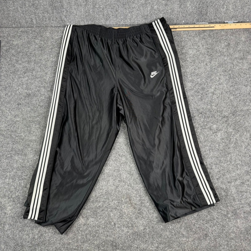 Nike Pants Mens Size L Black Striped Athletic Track Relaxed Fit Rips Wear